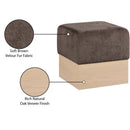 Meridian Havre Brown Velour Fur Fabric Ottoman/Stool IMAGE 8