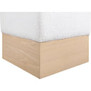 Meridian Havre Cream Velour Fur Fabric Ottoman/Stool IMAGE 5