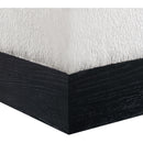 Meridian Havre Beige Velour Fur Fabric Ottoman/Stool IMAGE 5