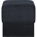 Meridian Havre Black Velour Fur Fabric Ottoman/Stool IMAGE 3