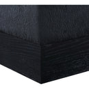 Meridian Havre Black Velour Fur Fabric Ottoman/Stool IMAGE 5