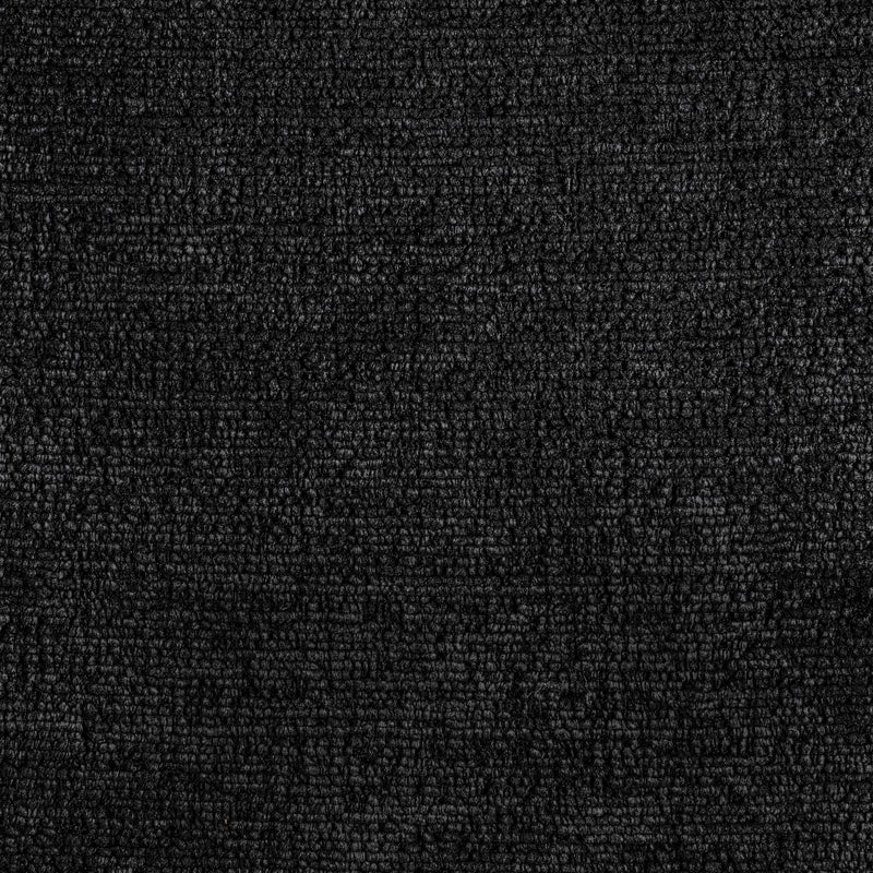 Meridian Havre Black Velour Fur Fabric Ottoman/Stool IMAGE 6