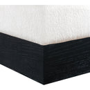  Meridian Havre Cream Velour Fur Fabric Upholstered Ottoman IMAGE 5