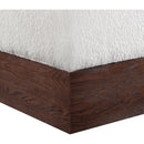  Meridian Havre Beige Velour Fur Fabric Upholstered Ottoman IMAGE 5