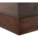  Meridian Havre Brown Velour Fur Fabric Upholstered Ottoman IMAGE 5