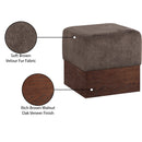  Meridian Havre Brown Velour Fur Fabric Upholstered Ottoman IMAGE 7