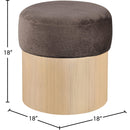  Meridian Nimes Brown Velour Fur Fabric Upholstered Ottoman IMAGE 5
