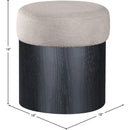  Meridian Nimes Beige Velour Fur Fabric Upholstered Ottoman IMAGE 6