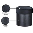  Meridian Nimes Black Velour Fur Fabric Upholstered Ottoman IMAGE 7