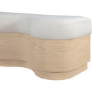  Meridian Savoy Cream Velour Fur Fabric Upholstered Bench IMAGE 5