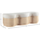  Meridian Savoy Cream Velour Fur Fabric Upholstered Bench IMAGE 8