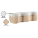  Meridian Savoy Cream Velour Fur Fabric Upholstered Bench IMAGE 9