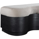  Meridian Savoy Beige Velour Fur Fabric Upholstered Bench IMAGE 6