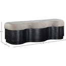  Meridian Savoy Beige Velour Fur Fabric Upholstered Bench IMAGE 8