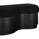  Meridian Savoy Black Velour Fur Fabric Upholstered Bench IMAGE 5