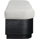  Meridian Savoy Cream Velour Fur Fabric Upholstered Bench IMAGE 4