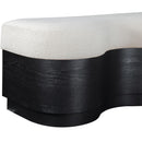  Meridian Savoy Cream Velour Fur Fabric Upholstered Bench IMAGE 6