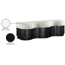  Meridian Savoy Cream Velour Fur Fabric Upholstered Bench IMAGE 9