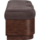 Meridian Savoy Brown Velour Fur Fabric Bench IMAGE 4