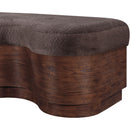 Meridian Savoy Brown Velour Fur Fabric Bench IMAGE 5