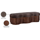Meridian Savoy Brown Velour Fur Fabric Bench IMAGE 9