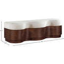 Meridian Savoy Cream Velour Fur Fabric Bench IMAGE 8