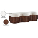 Meridian Savoy Cream Velour Fur Fabric Bench IMAGE 9