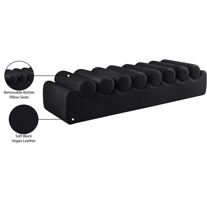 Meridian Rumble Black Vegan Leather Bench IMAGE 10