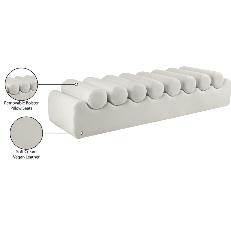 Meridian Rumble Cream Vegan Leather Bench IMAGE 10