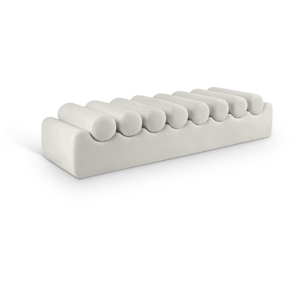 Meridian Rumble Cream Vegan Leather Bench IMAGE 1