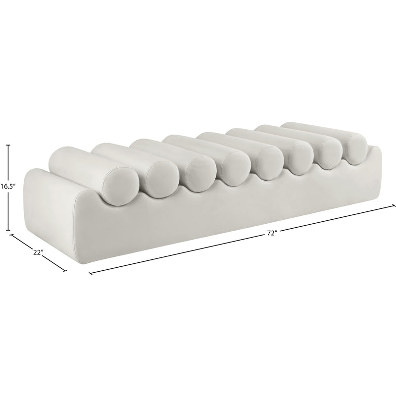 Meridian Rumble Cream Vegan Leather Bench IMAGE 9