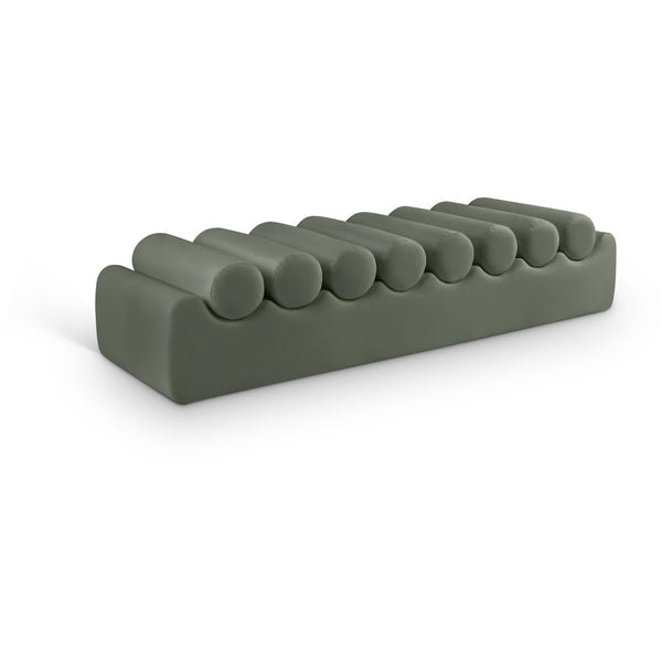 Meridian Rumble Green Vegan Leather Bench IMAGE 1