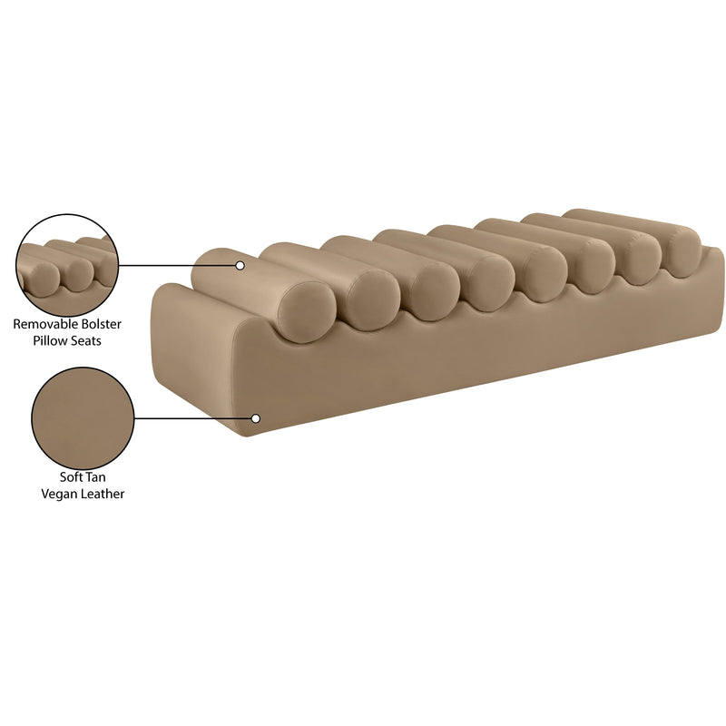 Meridian Rumble Tan Vegan Leather Bench IMAGE 10
