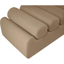 Meridian Rumble Tan Vegan Leather Bench IMAGE 7