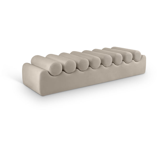Meridian Rumble Taupe Vegan Leather Bench IMAGE 1