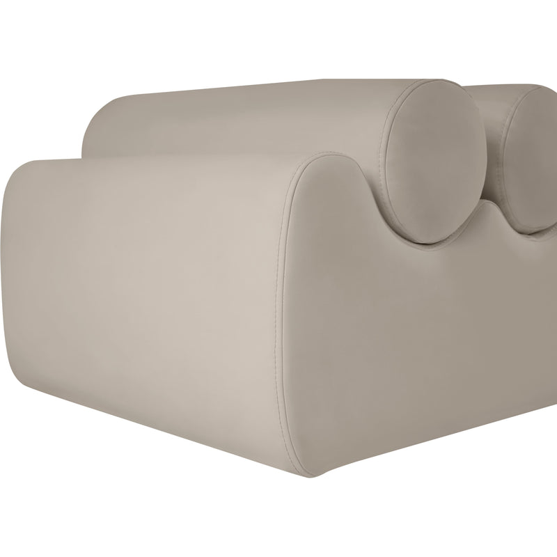 Meridian Rumble Taupe Vegan Leather Bench IMAGE 6