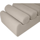 Meridian Rumble Taupe Vegan Leather Bench IMAGE 7