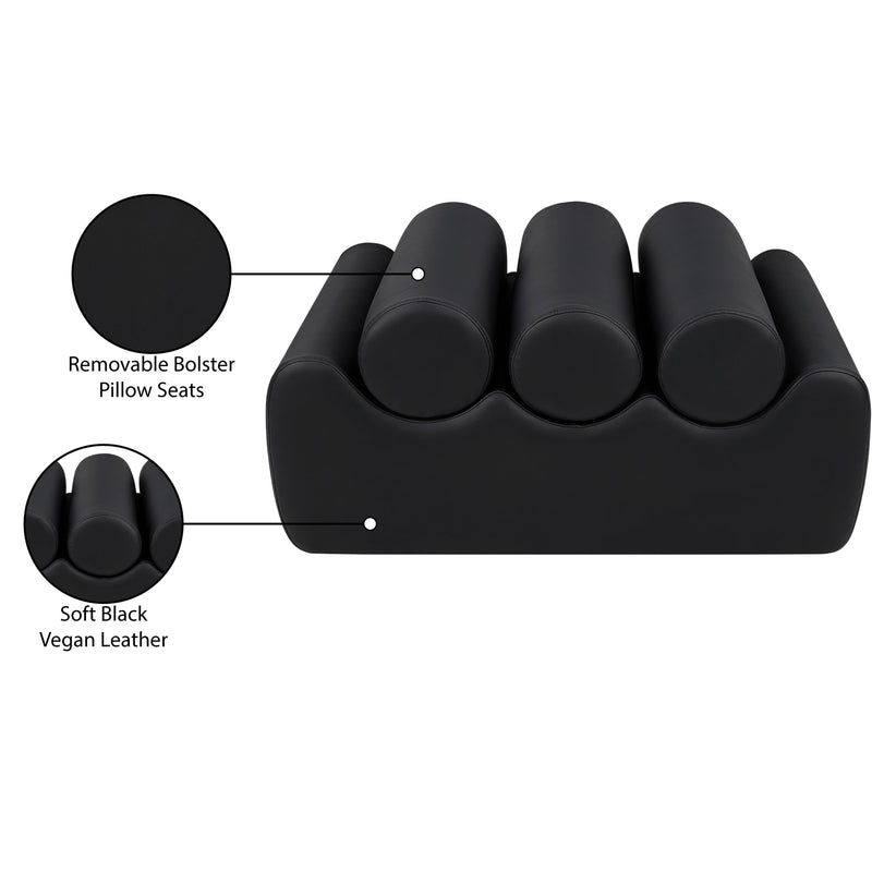 Meridian Rumble Black Vegan Leather Bench IMAGE 9