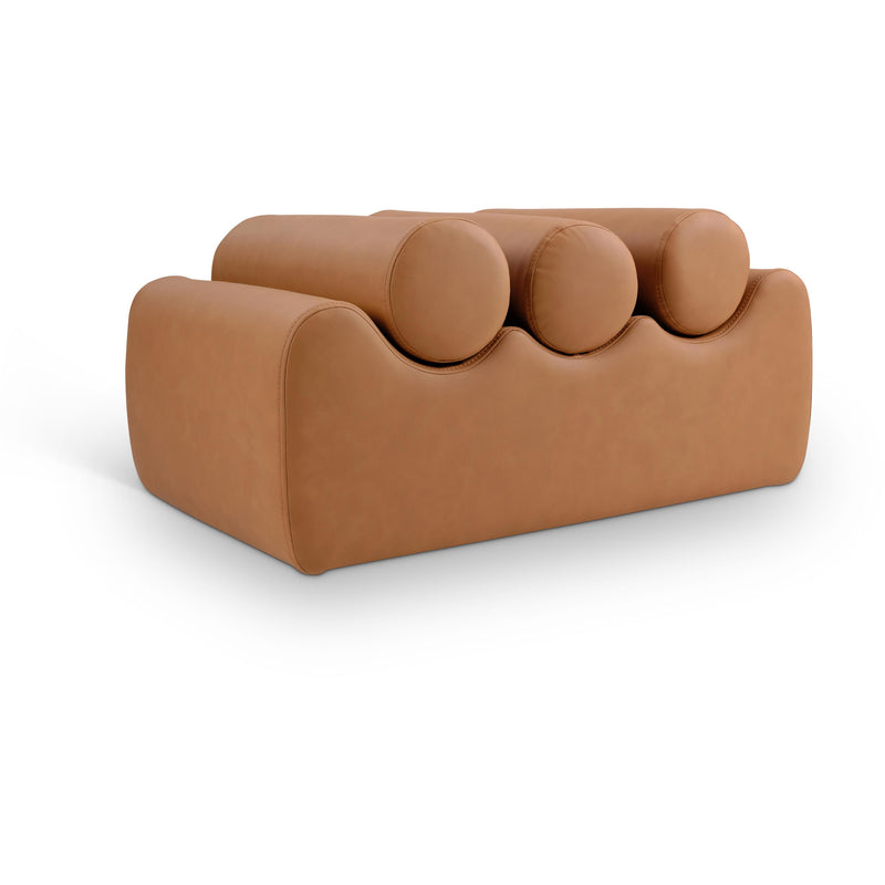 Meridian Rumble Cognac Vegan Leather Bench IMAGE 1