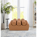 Meridian Rumble Cognac Vegan Leather Bench IMAGE 2