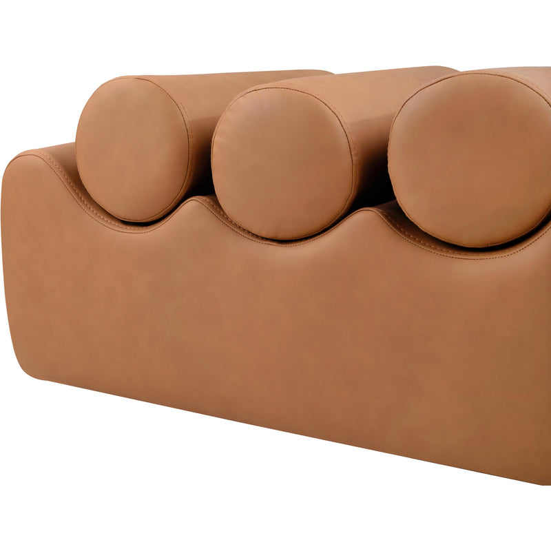 Meridian Rumble Cognac Vegan Leather Bench IMAGE 6