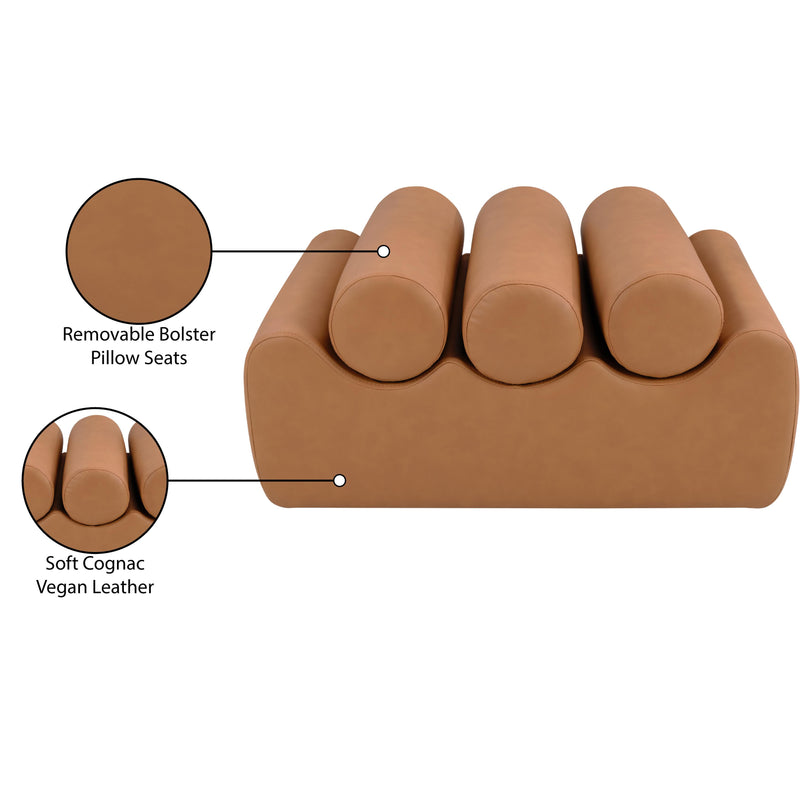 Meridian Rumble Cognac Vegan Leather Bench IMAGE 9