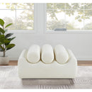Meridian Rumble Cream Vegan Leather Bench IMAGE 2