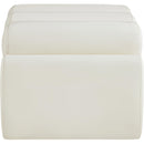 Meridian Rumble Cream Vegan Leather Bench IMAGE 4