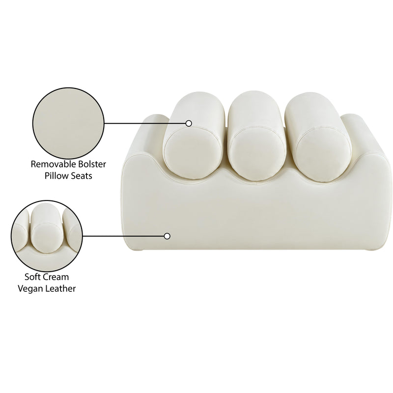 Meridian Rumble Cream Vegan Leather Bench IMAGE 9