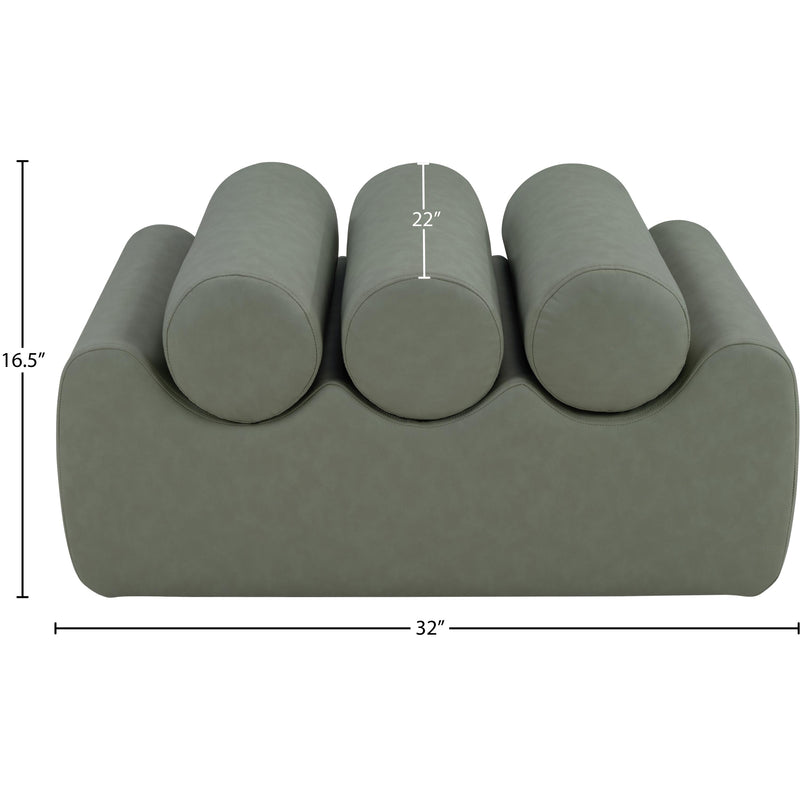 Meridian Rumble Green Vegan Leather Bench IMAGE 8