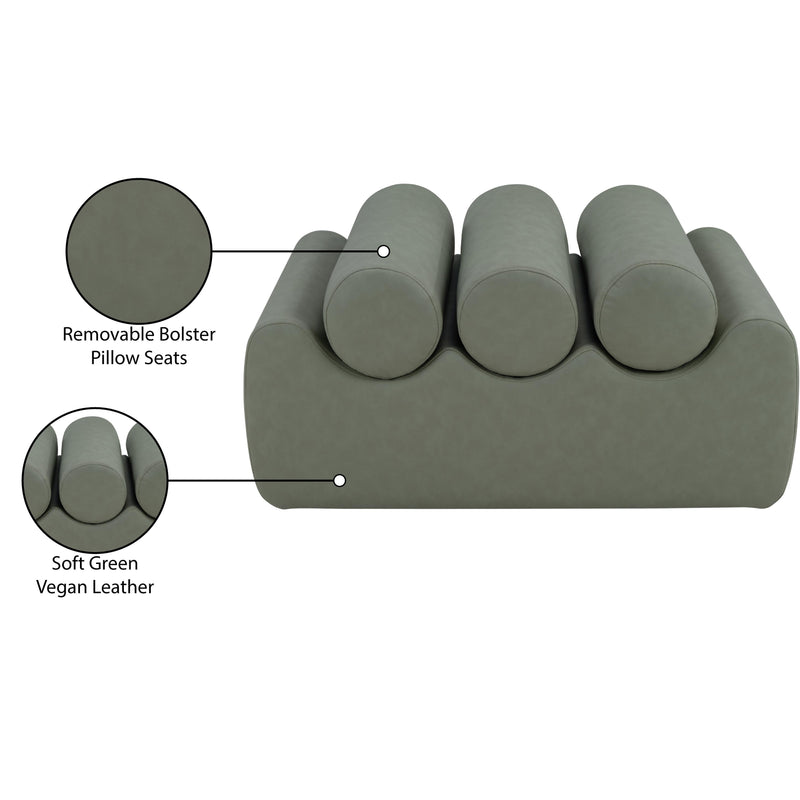 Meridian Rumble Green Vegan Leather Bench IMAGE 9
