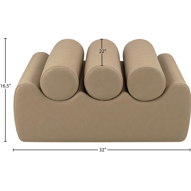 Meridian Rumble Tan Vegan Leather Bench IMAGE 8