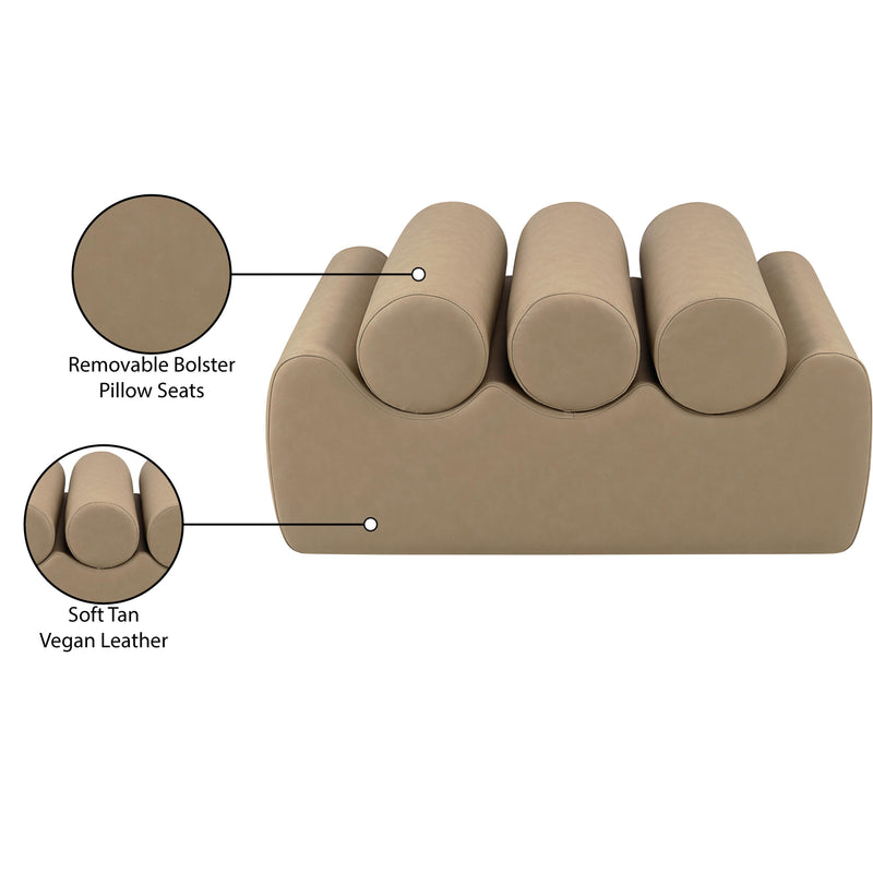 Meridian Rumble Tan Vegan Leather Bench IMAGE 9