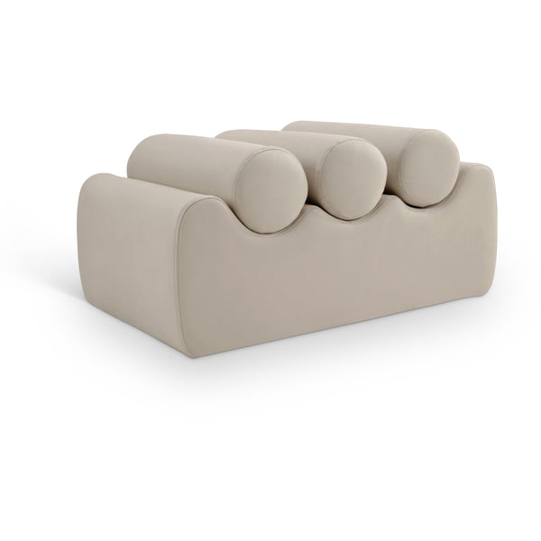 Meridian Rumble Taupe Vegan Leather Bench IMAGE 1